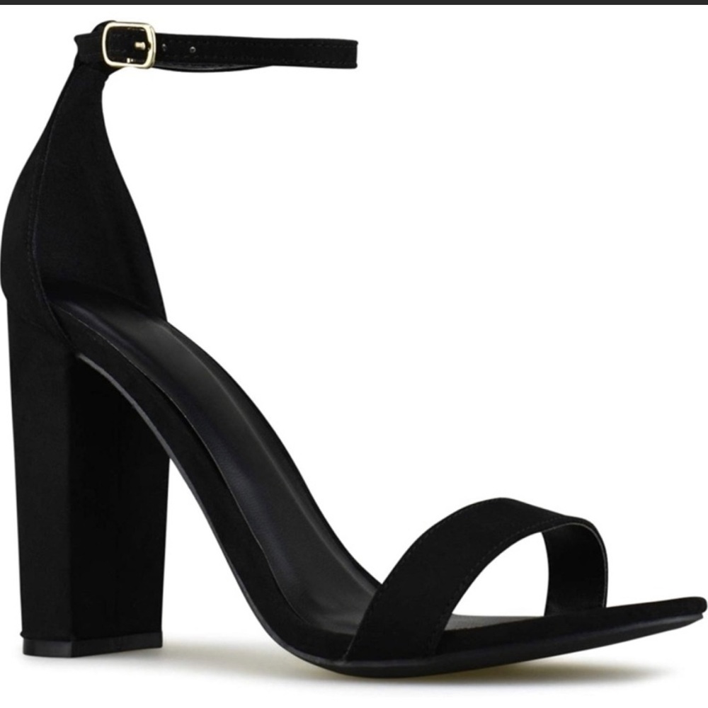 (1697) Wild Diva Women's High Chunky Block Heel Pump Dress Heeled Sandals Suede